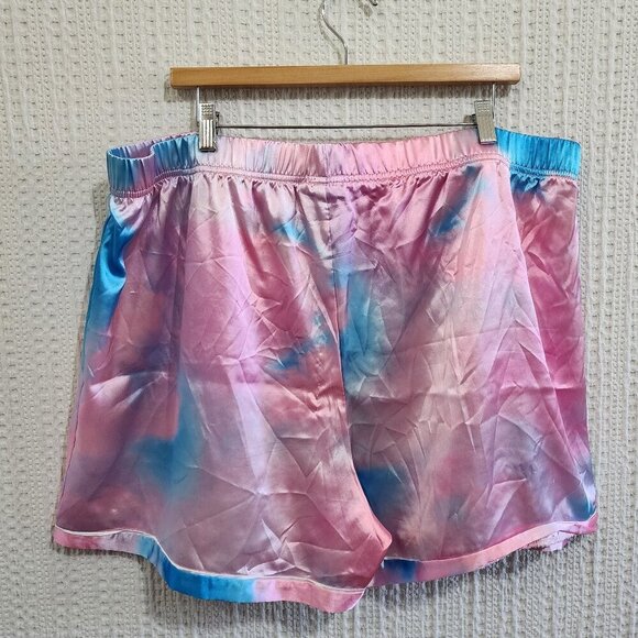 Taylor Swift Tie Dye Cotton Candy Lover Era Satin Pajama Shorts Plus Size 3X - Picture 2 of 13